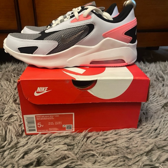 Nike Kids' White, Pink, and Gray Sneakers - Picture 6 of 7